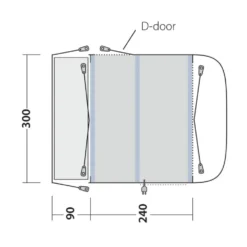 Outwell Newburg 240 Air Low Drive Away Awning -Outdoor Camping Discount 111245 newburg 240 air drawing floorplan3