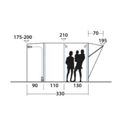 Outwell Newburg 240 Air Low Drive Away Awning -Outdoor Camping Discount 111245 newburg 240 air drawing other4