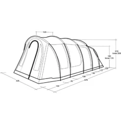 Outwell Phoenix 5 Tent (2025) 22 Outwell Phoenix 5 Tent (2025) -Outdoor Camping Discount 111461 phoenix 5 drawing perspective2