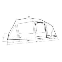 Outwell Hartford 6 Air Tent (2025) -Outdoor Camping Discount 111468 hartford 6 air drawing perspective2