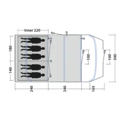 Outwell Tennessee 5 Air Tent (2025) 17 Outwell Tennessee 5 Air Tent (2025) -Outdoor Camping Discount 111469 tennessee 5 air drawing floorplan3