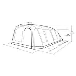 Outwell Tennessee 6+2 Air Tent (2025) -Outdoor Camping Discount 111470 tennessee 6 2 air drawing perspective2