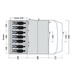 Outwell Tennessee 7 Air Tent (2025) -Outdoor Camping Discount 111471 tennessee 7 air drawing floorplan3