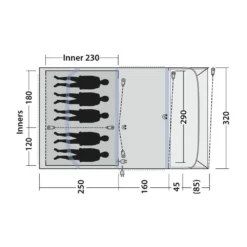 Outwell Flagstaff 5 Air Tent (2025) -Outdoor Camping Discount 111488 flagstaff 5 air drawing floorplan3