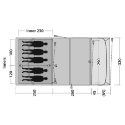 Outwell Florida 5 Air Tent (2025) -Outdoor Camping Discount 111489 florida 5 air drawing floorplan3