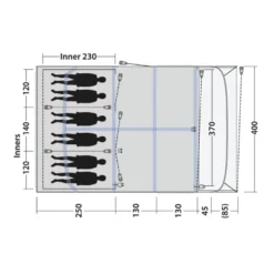 Outwell Alabama 6 Air TC Tent (2025) 15 Outwell Alabama 6 Air TC Tent (2025) -Outdoor Camping Discount 111494 alabama 6 air tc drawing floorplan3