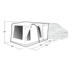 Outwell Daytona Air Awning (175-200cm) (2025) 21 Outwell Daytona Air Awning (175-200cm) (2025) -Outdoor Camping Discount 111501 daytona air drawing perspective2