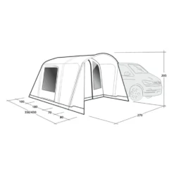 Outwell Talladega Air Awning (175-200cm) (2025) -Outdoor Camping Discount 111503 talladega air drawing perspective2