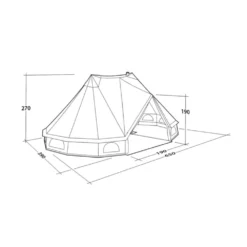 Outwell Robens Klondike Twin Tipi Tent (2023) 18 Outwell Robens Klondike Twin Tipi Tent (2023) -Outdoor Camping Discount 130359 klondike twin drawing perspective2