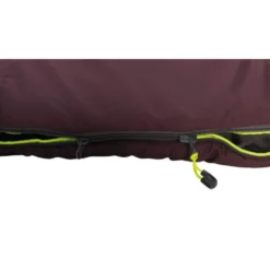 Outwell Campion Lux Sleeping Bag (Aubergine) -Outdoor Camping Discount 230397 campion lux aubergine left side zipper feature photo8