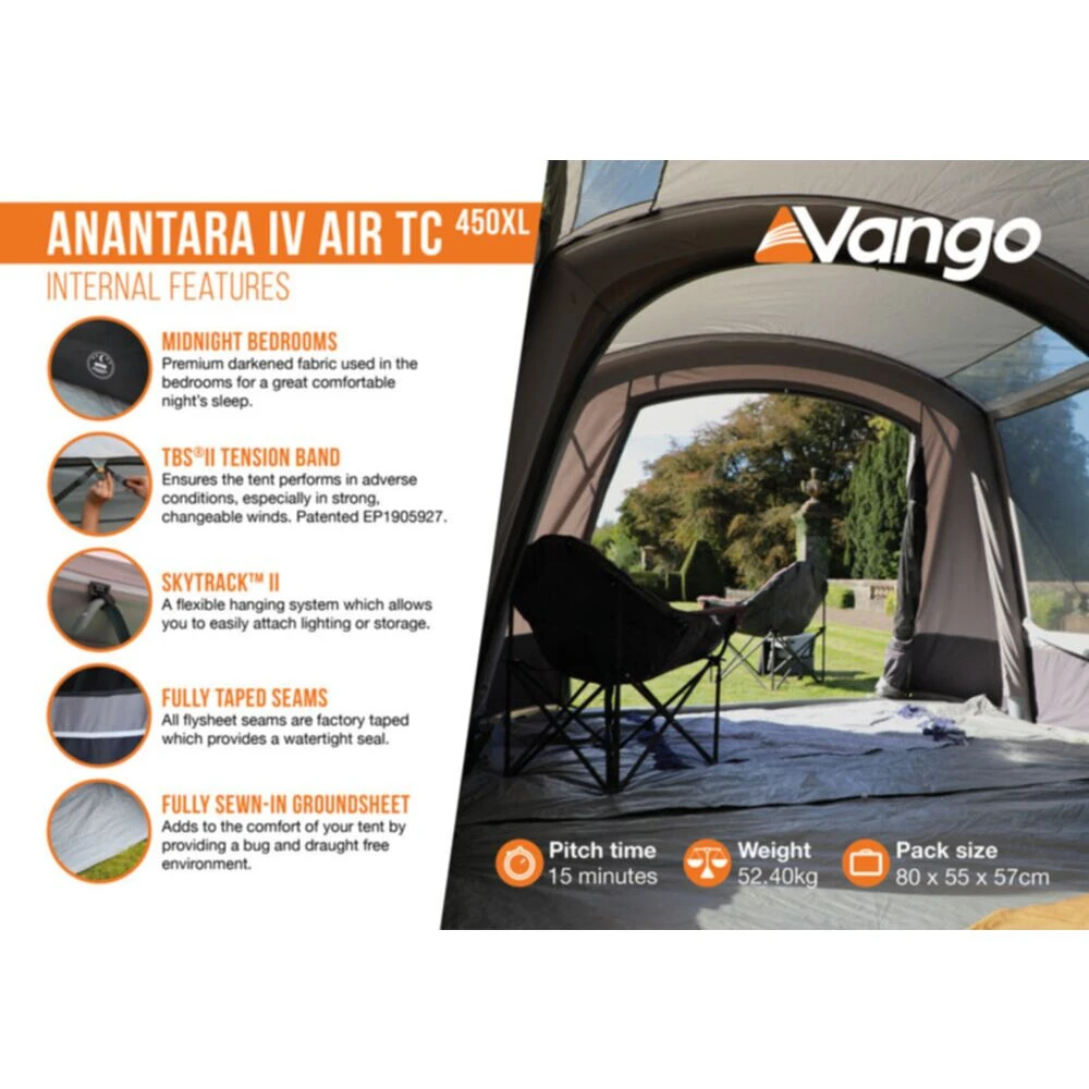 Vango Airbeam Vango Anantara IV TC 450XL Air Tent 13 Vango Airbeam Vango Anantara IV TC 450XL Air Tent - Image 13