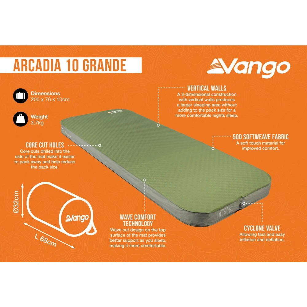 Vango Arcadia 10 Grande Self Inflating Mat 5 Vango Arcadia 10 Grande Self Inflating Mat - Image 5