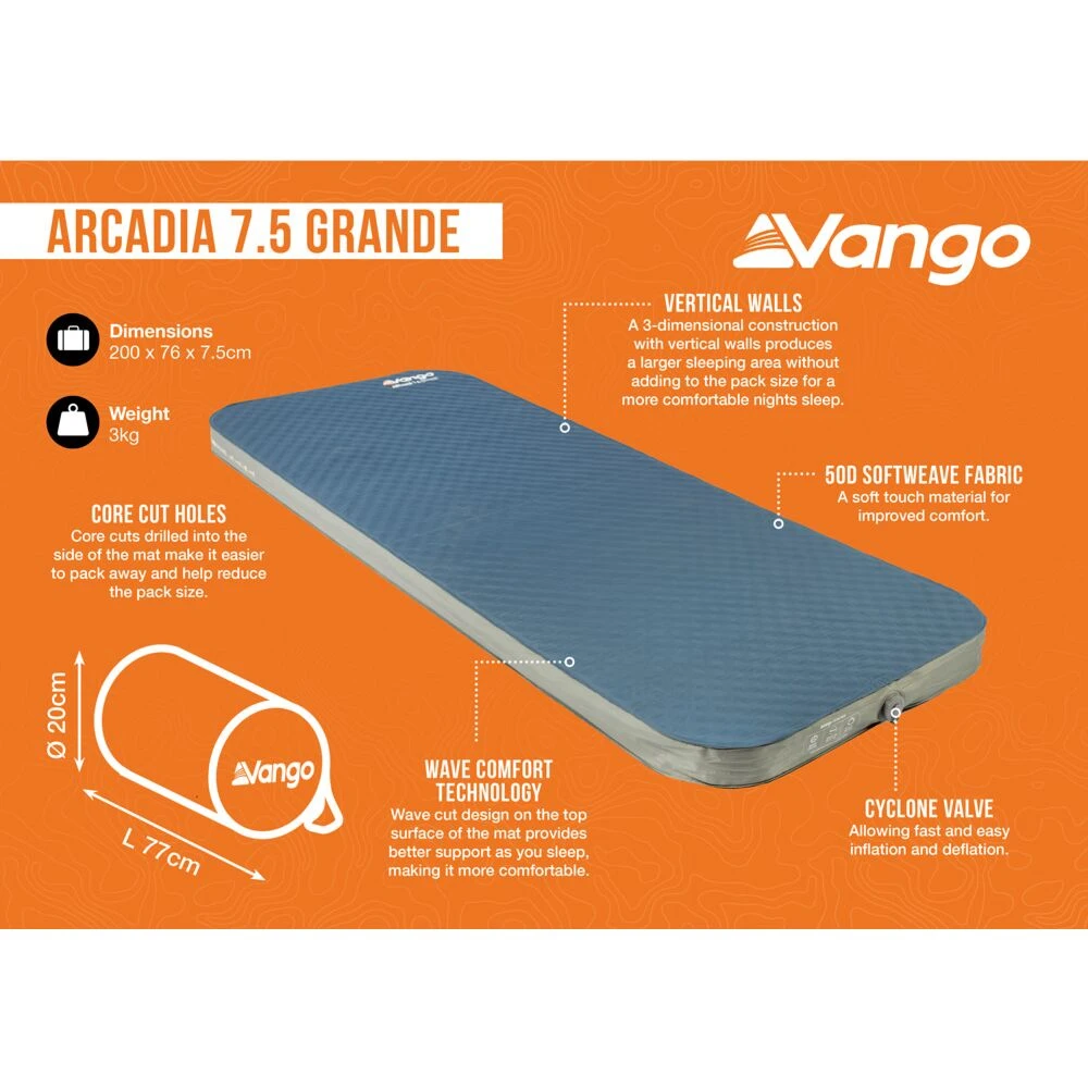 Vango Arcadia 7.5 Grande Self Inflating Mat 7 Vango Arcadia 7.5 Grande Self Inflating Mat - Image 7