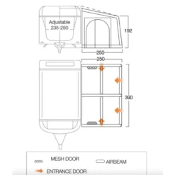 Vango Airbeam Vango Balletto Air 390 Elements Shield Caravan Awning (2024) -Outdoor Camping Discount balletto 390 floor