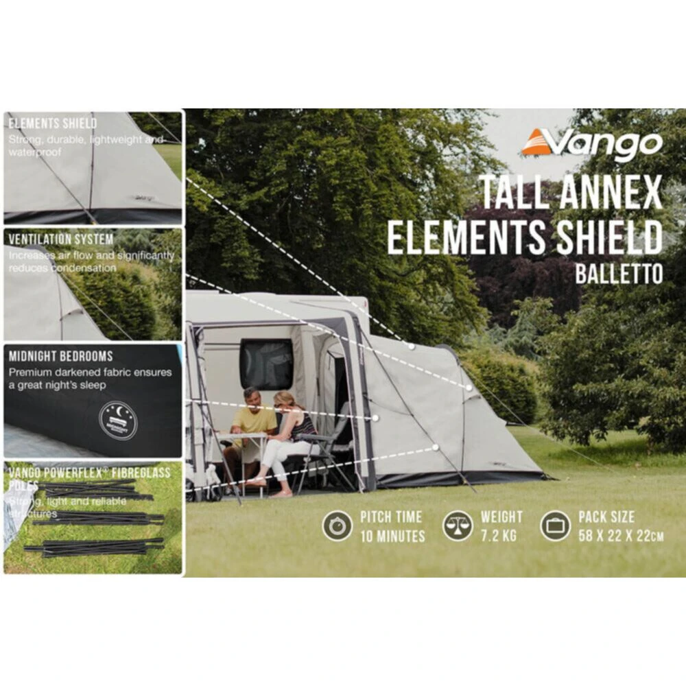 Vango Airbeam Vango Balletto Tall Annex Elements Shield 2 Vango Airbeam Vango Balletto Tall Annex Elements Shield - Image 2
