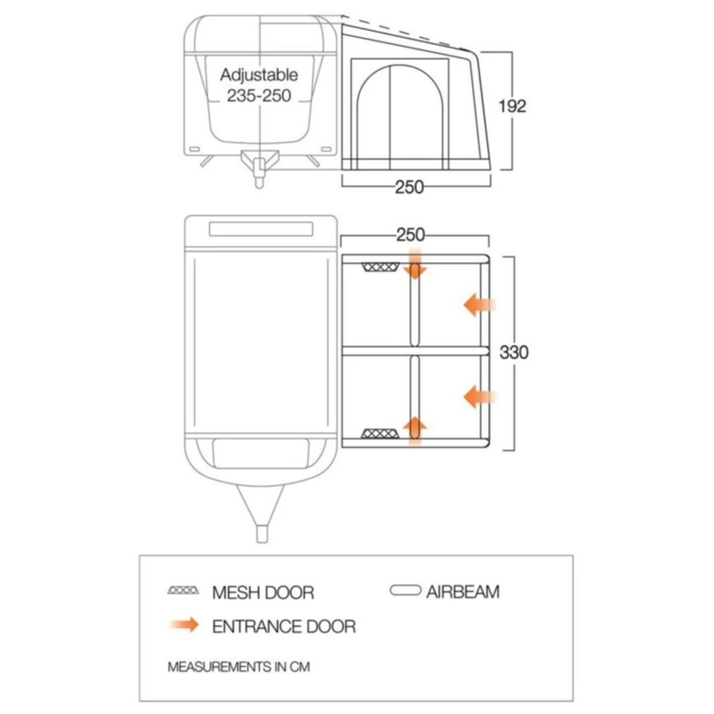 Vango Airbeam Vango Balletto Air 330 Elements ProShield Caravan Awning (2024) 3 Vango Airbeam Vango Balletto Air 330 Elements ProShield Caravan Awning (2024) - Image 3