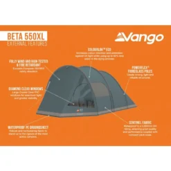 Vango Beta 550xl Tent (Mineral Green) -Outdoor Camping Discount beta 550xl infographic external medium
