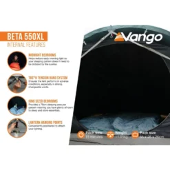 Vango Beta 550xl Tent (Mineral Green) -Outdoor Camping Discount beta 550xl infographic internal medium