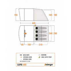 Vango Capri 400 Tent (2025) -Outdoor Camping Discount capri 400 floorplan low res