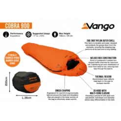 Vango Cobra 900 Sleeping Bag -Outdoor Camping Discount cobra 900 infographic low
