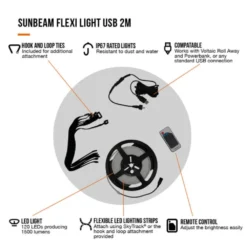 Vango Sunbeam Flexi Light 2m (USB) -Outdoor Camping Discount family essentials infographicscall outs5