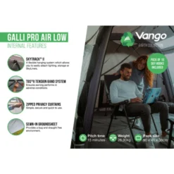 Vango Airbeam Vango Galli Pro Air Low Awning -Outdoor Camping Discount galli pro air low2 1 1