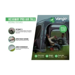 Vango Airbeam Vango Hexaway Pro Air Mid Awning -Outdoor Camping Discount hexaway pro air tall 3 1
