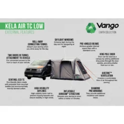 Vango Airbeam Vango Kela Air TC Low Awning -Outdoor Camping Discount kela air tc low 1 1
