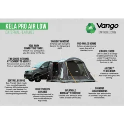 Vango Airbeam Vango Kela Pro Air Awning Low -Outdoor Camping Discount kela pro air low 1
