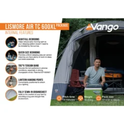 Vango Airbeam Vango Lismore TC Air 600XL Tent Package (incl Footprint) -Outdoor Camping Discount lismore air tc 600xl package2