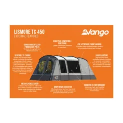 Vango Lismore TC 450 Poled Tent Package (incl Footprint) 12 Vango Lismore TC 450 Poled Tent Package (incl Footprint) -Outdoor Camping Discount lismore tc 450 infographic