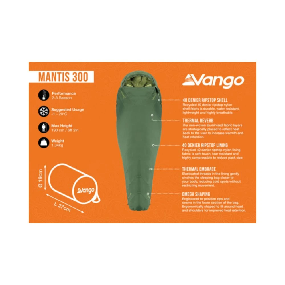 Vango Mantis 300 Sleeping Bag 2 Vango Mantis 300 Sleeping Bag - Image 2