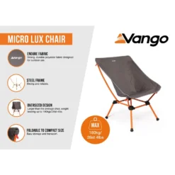 Vango Micro Lux Chair (India Ink) -Outdoor Camping Discount micro lux chair excalibur infographic lowres