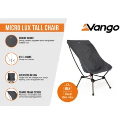 Vango Micro Lux Tall Chair (India Ink) 10 Vango Micro Lux Tall Chair (India Ink) -Outdoor Camping Discount micro lux tall chair india ink infographic lowres