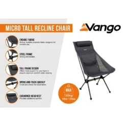 Vango Micro Tall Recline Chair (India Ink) -Outdoor Camping Discount micro tall recline chair india ink infographic lowres