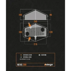 Vango Nevis 200 Tent (2025) 13 Vango Nevis 200 Tent (2025) -Outdoor Camping Discount nevis 200 floorplan low res 1