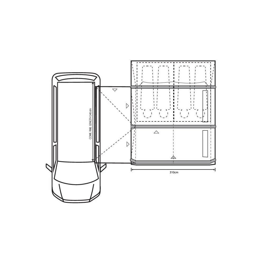 Outdoor Revolution Movelite T3E High Awning (255-305cm) 10 Outdoor Revolution Movelite T3E High Awning (255-305cm) - Image 10