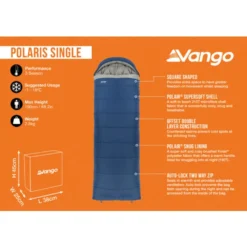 Vango Polaris Single Sleeping Bag -Outdoor Camping Discount polaris single infographic lowres