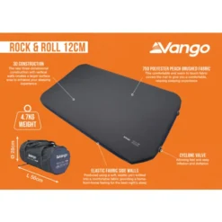 Vango Rock & Roll 12cm Self Inflating Mat - 112cm Wide 10 Vango Rock & Roll 12cm Self Inflating Mat - 112cm Wide -Outdoor Camping Discount rock roll 12cm infographic 1