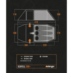 Vango Scafell 300+ Tent (2025) 19 Vango Scafell 300+ Tent (2025) -Outdoor Camping Discount scafell 300 plus floorplan low res