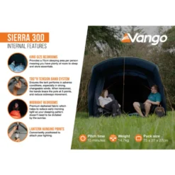 Vango Sierra 300 Poled Tent (2025) -Outdoor Camping Discount sierra 300 infographic2 lowres