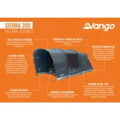 Vango Sierra 300 Poled Tent (2025) -Outdoor Camping Discount sierra 300 infographic lowres