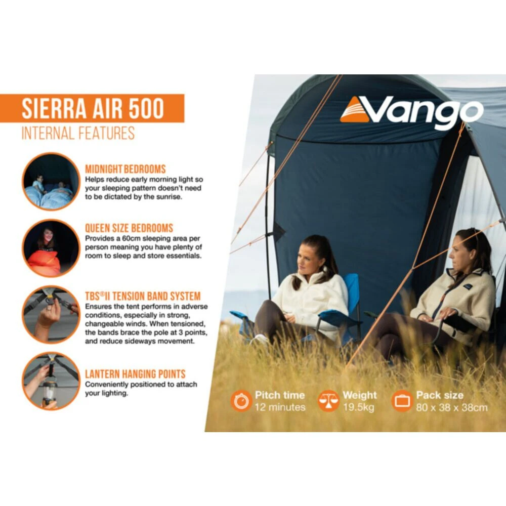 Vango Airbeam Vango Sierra Air 500 Tent (2025) 16 Vango Airbeam Vango Sierra Air 500 Tent (2025) - Image 16