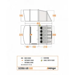 Vango Airbeam Vango Sierra Air 500 Tent (2025) 23 Vango Airbeam Vango Sierra Air 500 Tent (2025) -Outdoor Camping Discount sierra air 500 floorplan low res