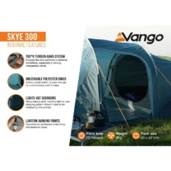 Vango Skye 300 Tent (2025) -Outdoor Camping Discount skye 300 infographic nternal lowres