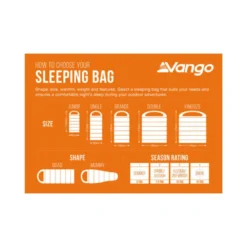 Vango Stellar Junior Sleeping Bag -Outdoor Camping Discount sleeping bag sizing infographic low res small 1
