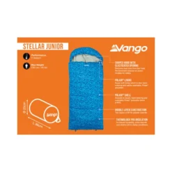 Vango Stellar Junior Sleeping Bag -Outdoor Camping Discount stellar junior atlantic infographic lowres small