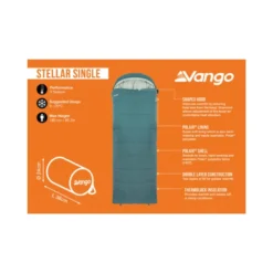 Vango Stellar Single Sleeping Bag (Oasis) -Outdoor Camping Discount stellar single oasis infographic lowres small