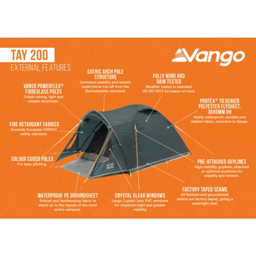 Vango Tay 200 Tent (Deep Blue) 4 Vango Tay 200 Tent (Deep Blue) - Image 4