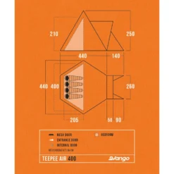Vango Teepee Air 400 (2025) -Outdoor Camping Discount teepee air 400 floorplan low res